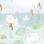 Kate & Andy Behang - Swan Pond (bleu)