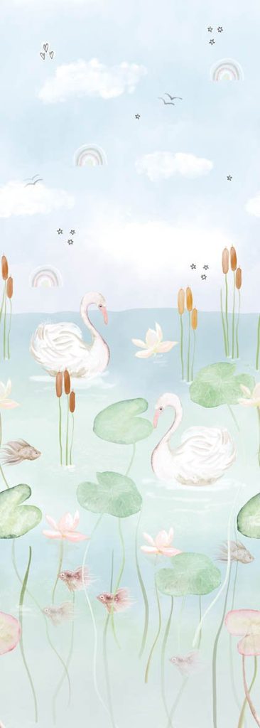 Kate & Andy Behang - Swan Pond (bleu)