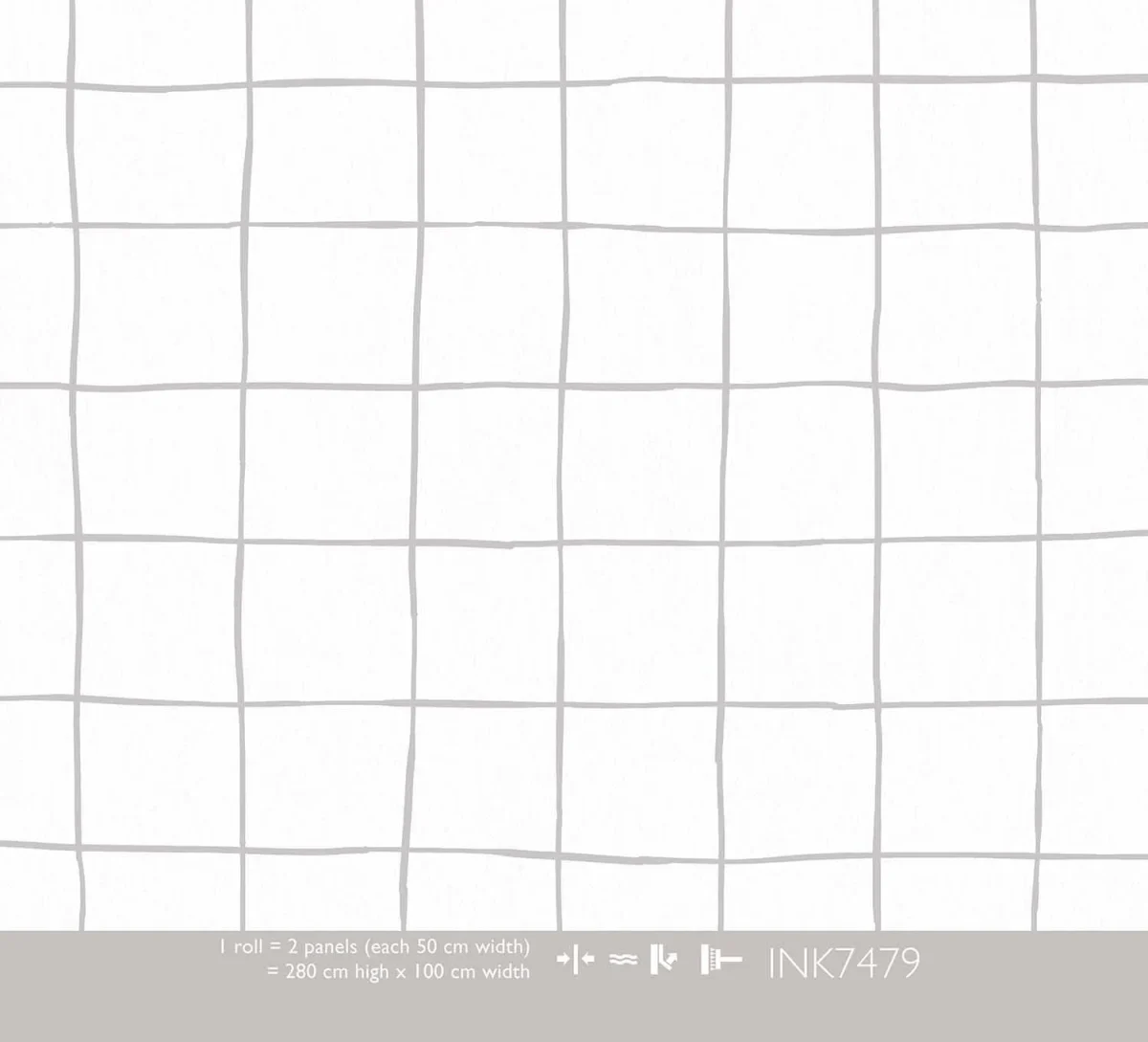 Kate & Andy Papier peint - Grid Gray
