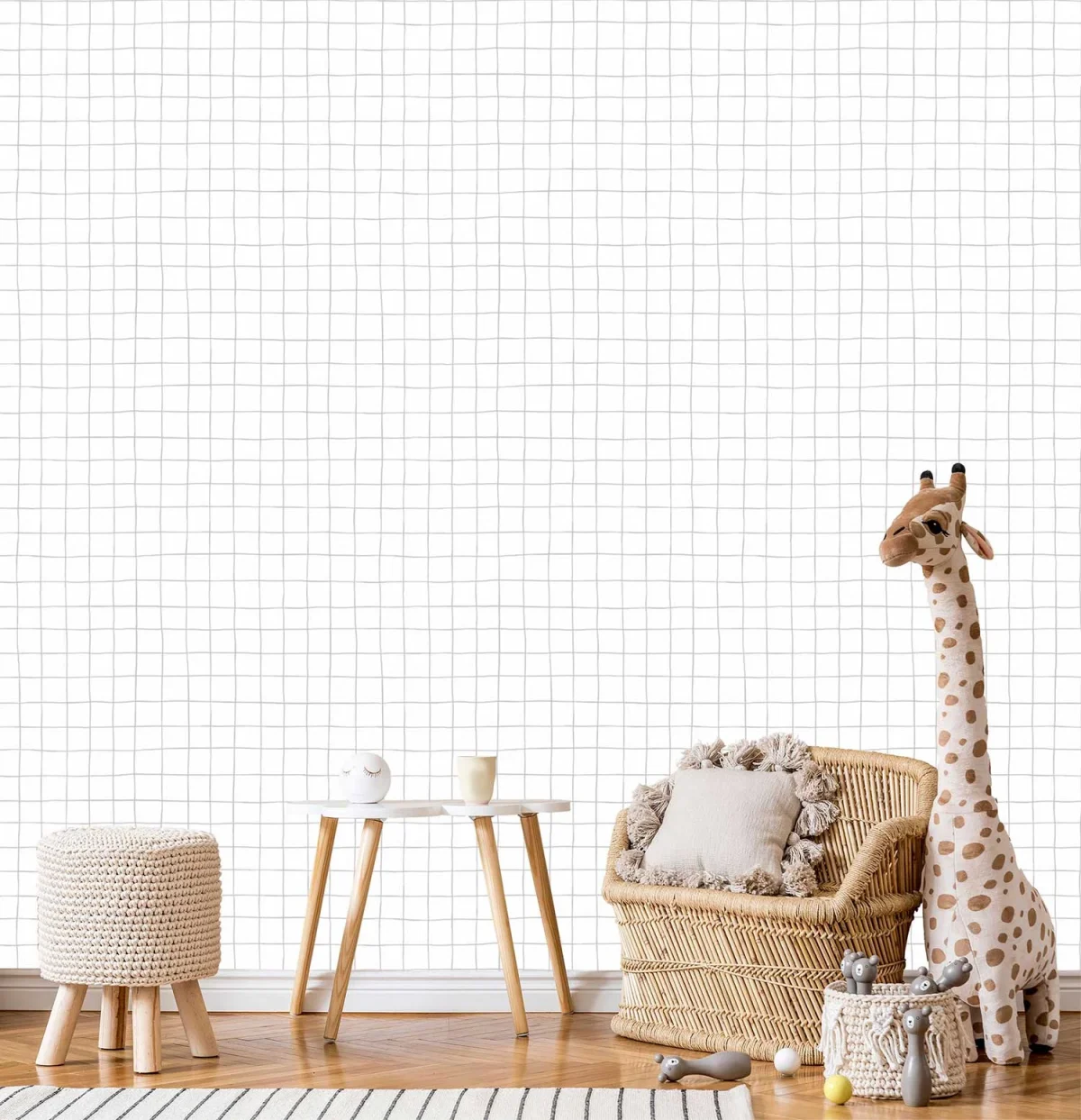 Kate & Andy Papier peint - Grid Gray