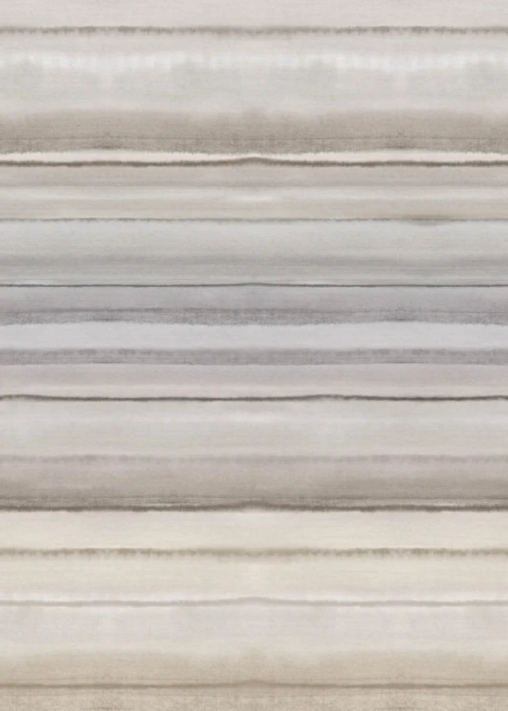 Motif Gothenburg à plat, bandes aquarelle horizontales beige, gris et rose ancien