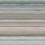 Motif Gothenburg à plat, bandes aquarelle horizontales gris bleu, beige et crème