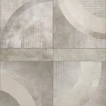 Muster Kerberos flach, Viertelkreise in Beige und Taupe auf Betonoptik