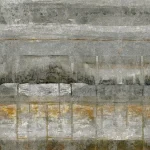 Muster Lower East Side flach, verwitterte Betonbahnen in Dunkelgrau mit Ockergold