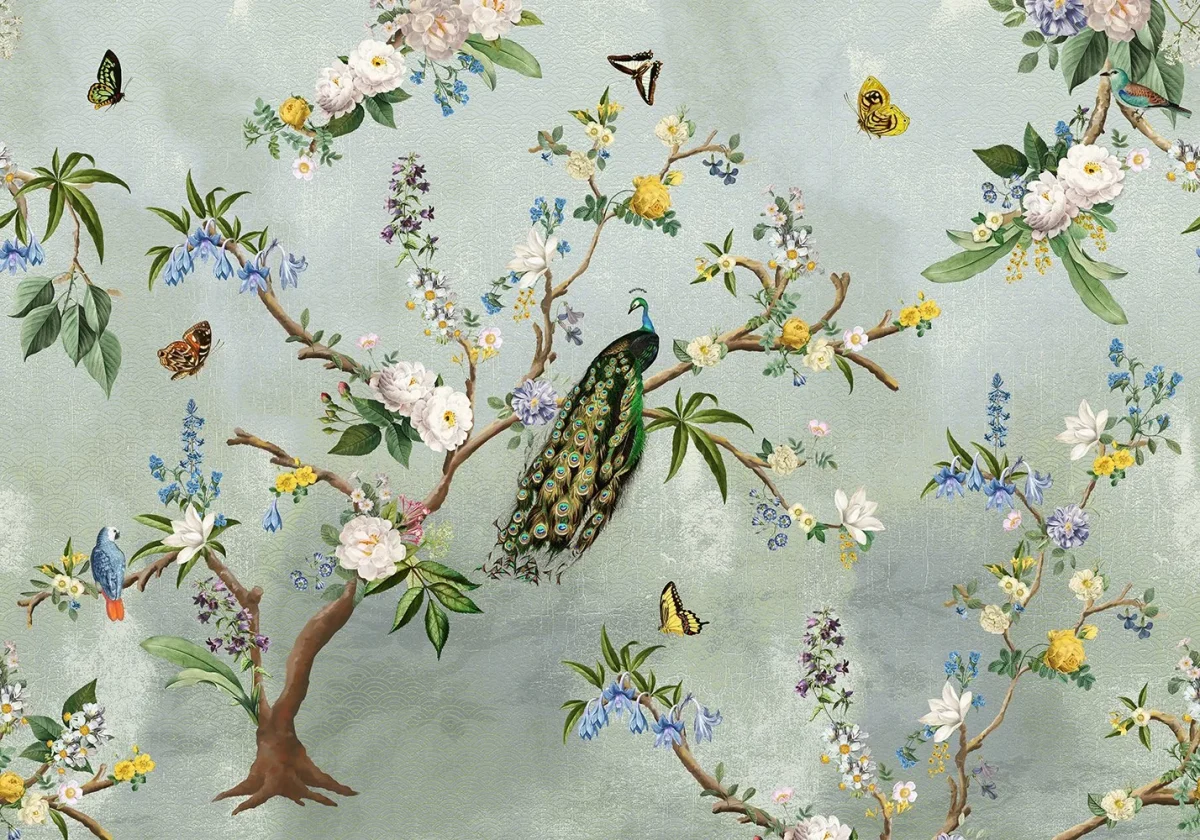 Floral Utopia Behang - Secret Garden Turquoise