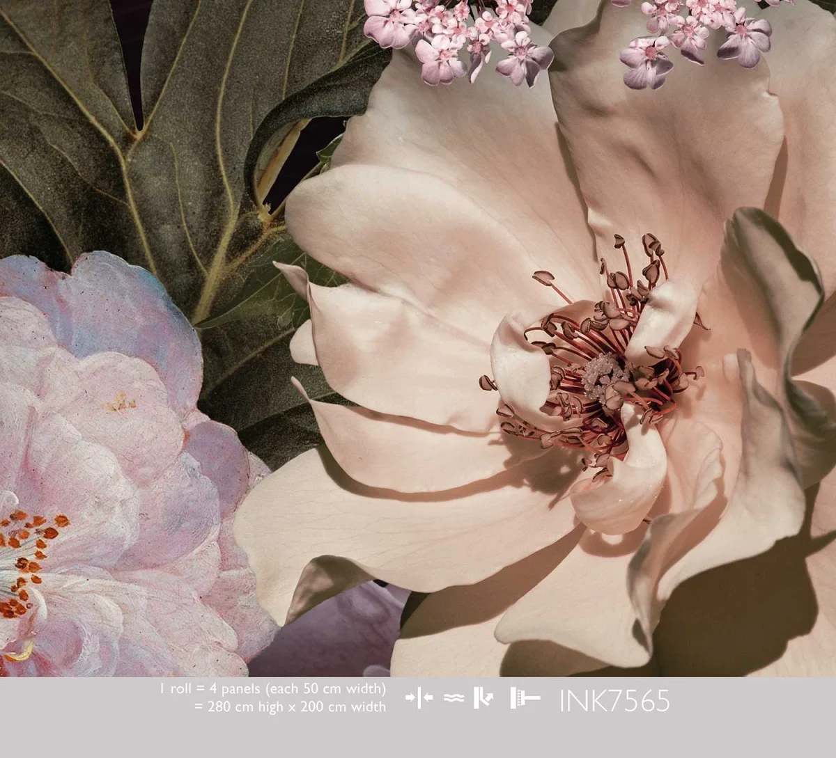 Floral Utopia Behang - Mauve Afternoon