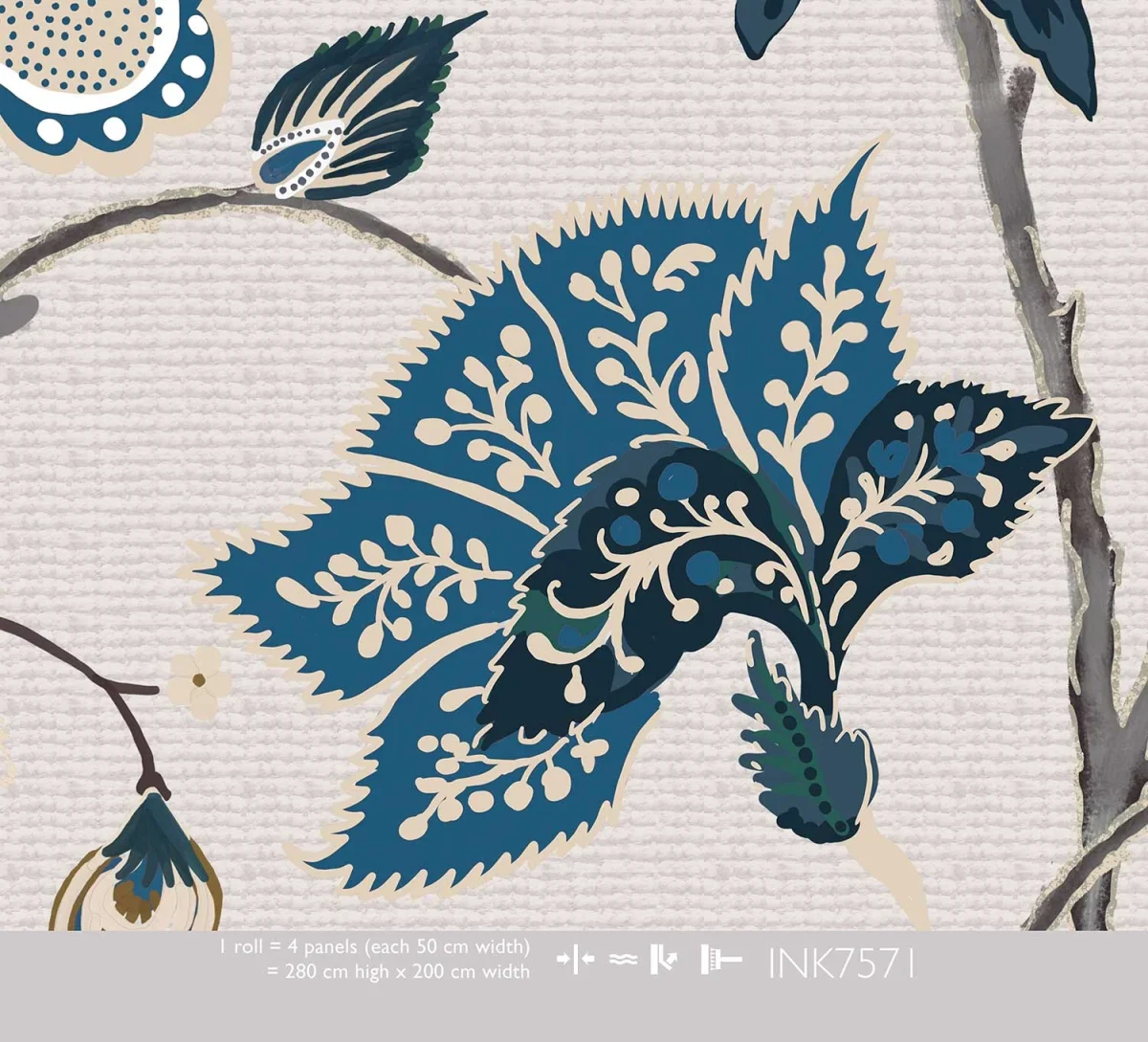 Floral Utopia Behang - Pomegranate Blue