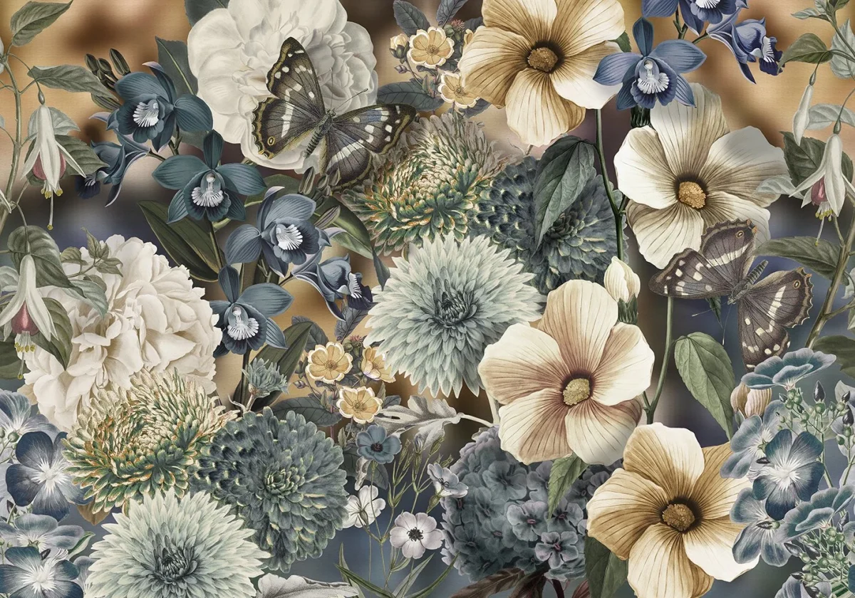 Floral Utopia Behang - Eden Blues