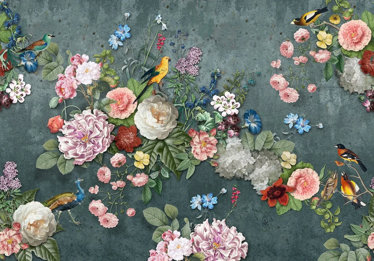 Floral Utopia Behang - Abundance Dark