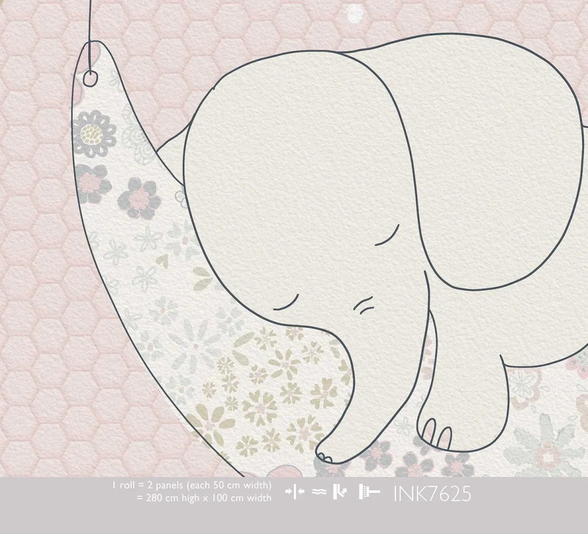 Kids Wallpaper Elephant In The Room, Pink