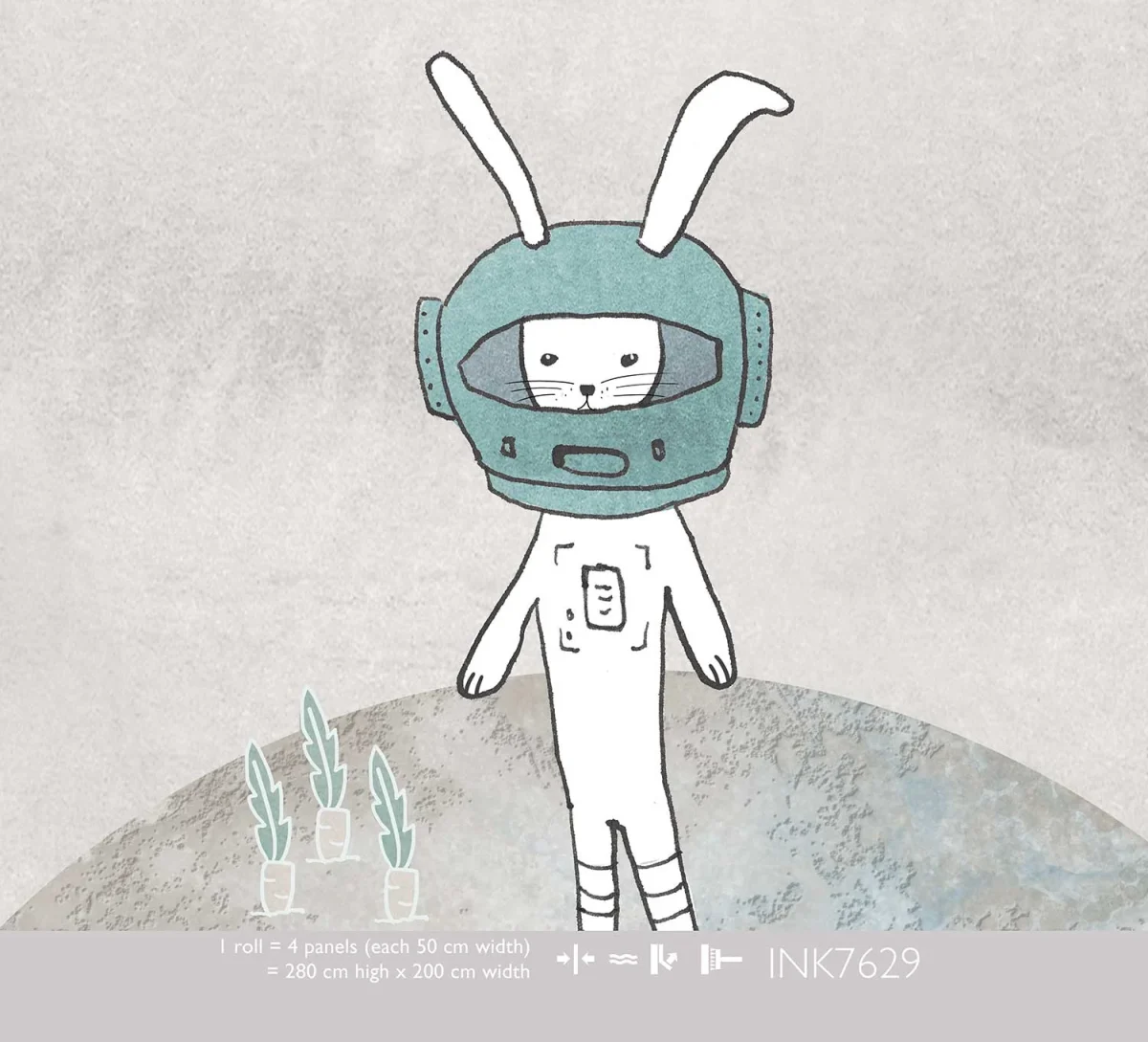 Papier peint enfant Too The MooooN (Gray)