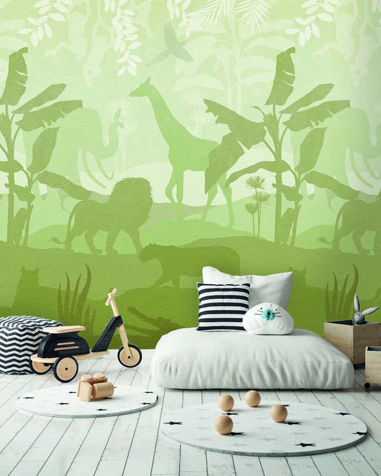 Papier peint enfant Quiet Jungle, Green