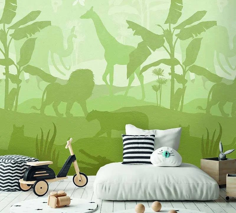 Kinderbehang Quiet Jungle, Green