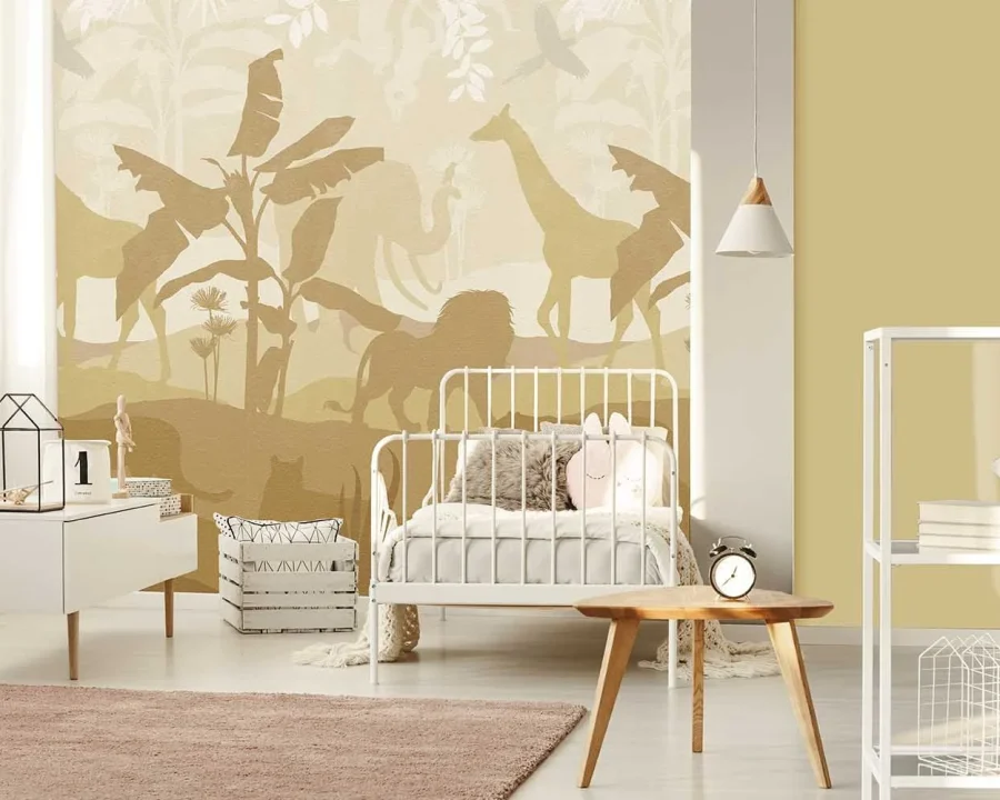 Kinderbehang Quiet Jungle, Mustard