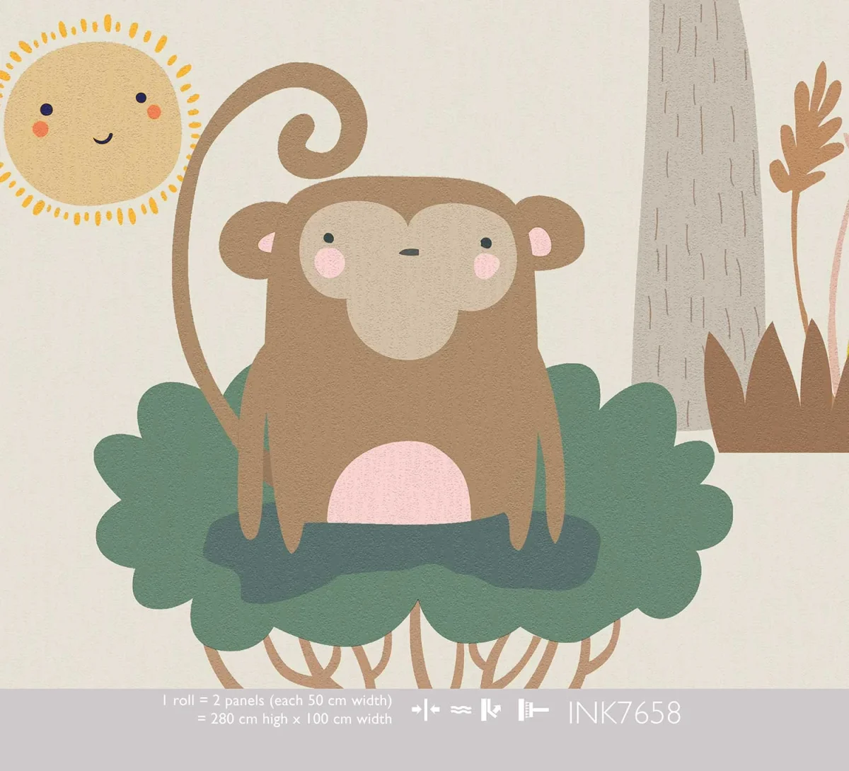 Kids Wallpaper Jungle Party, Greenish