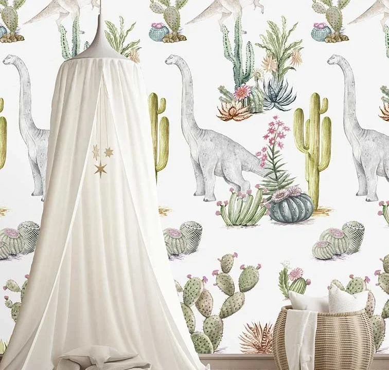 Kinderbehang Dino Tour, Pastel