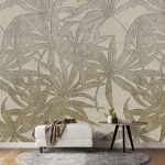 Flowing Leaves Beige - Behang