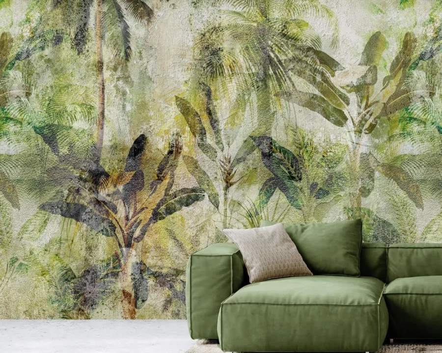 Walk In The Jungle Green - Tapete