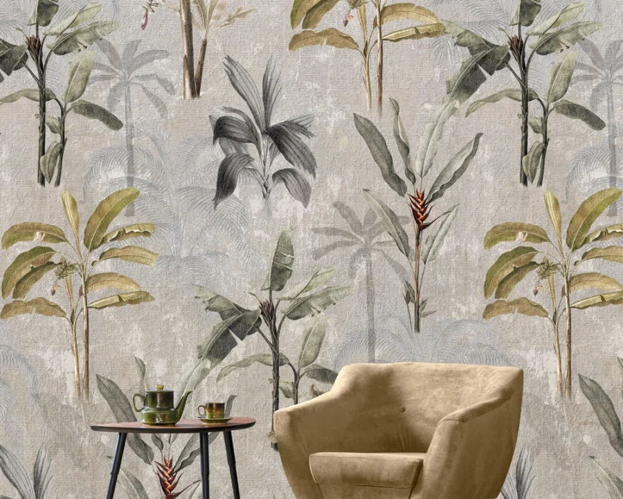 Palm Trees Gray - Tapete