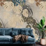 Monstera Big Gray - Wallpaper