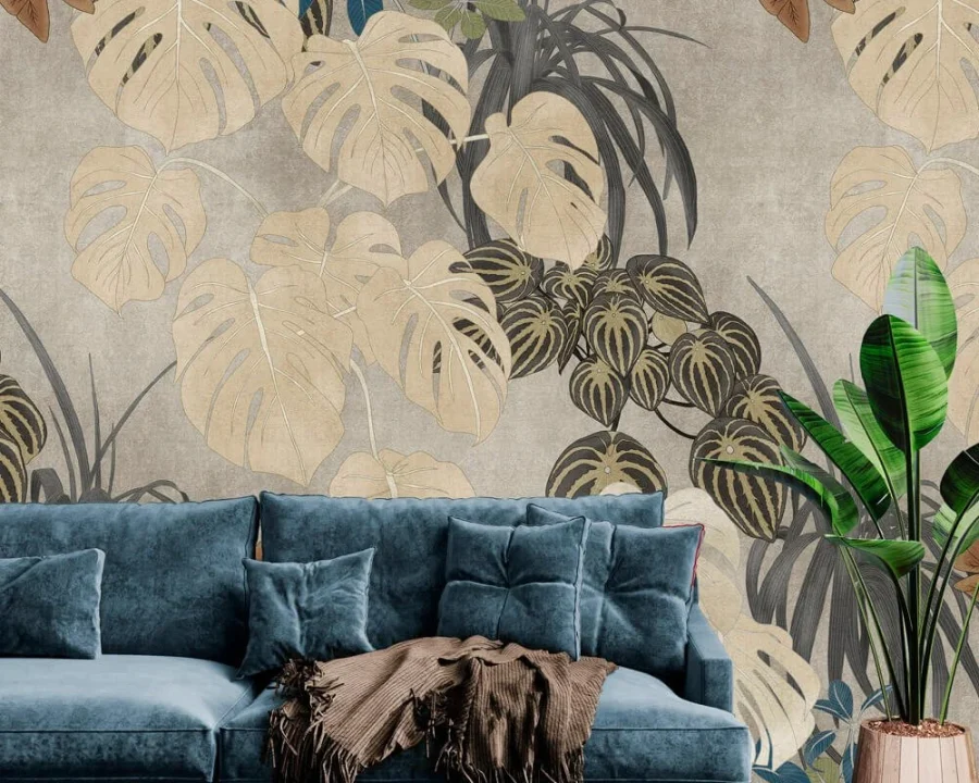 Monstera Big Gray - Tapete