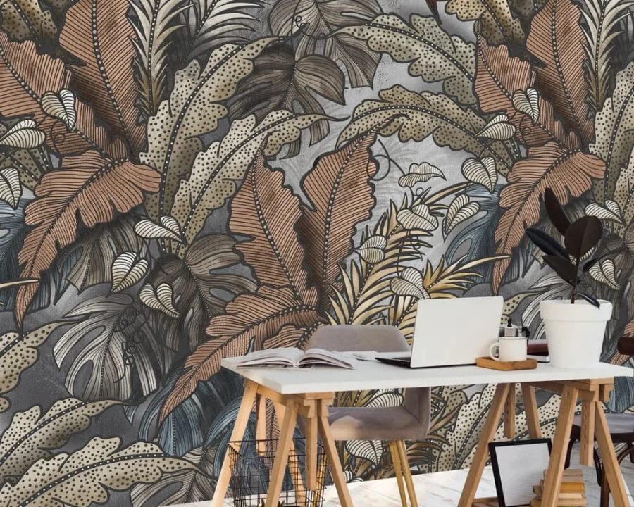 Dreaming Of Jungles Gray - Tapete