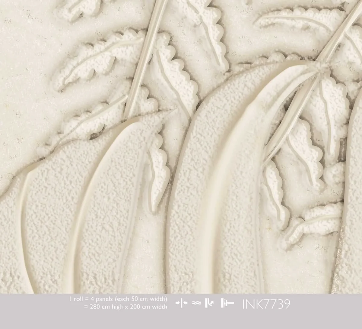 Sculpted Leaves Sand - Papier peint