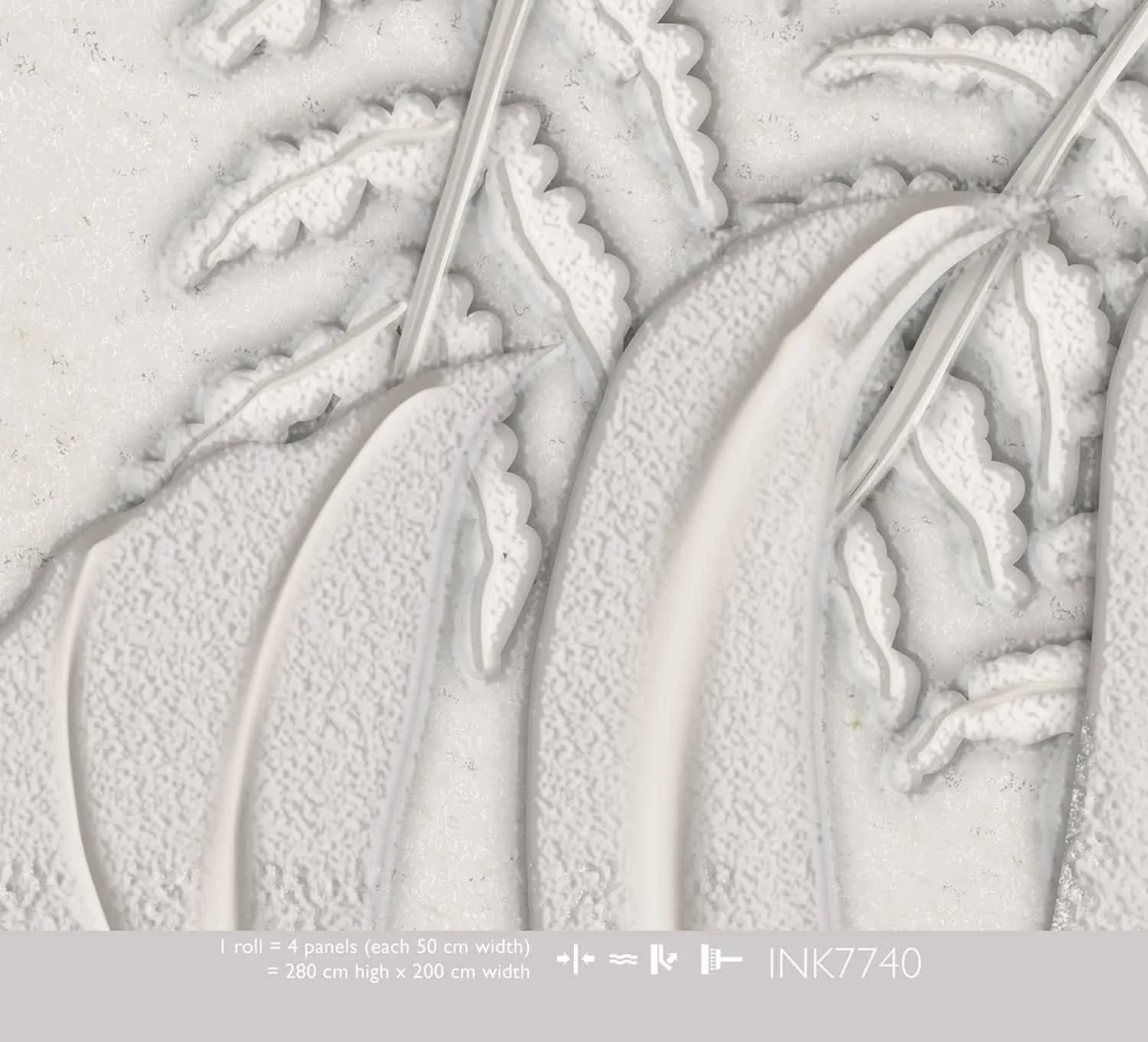 Sculpted Leaves Gray - Behang