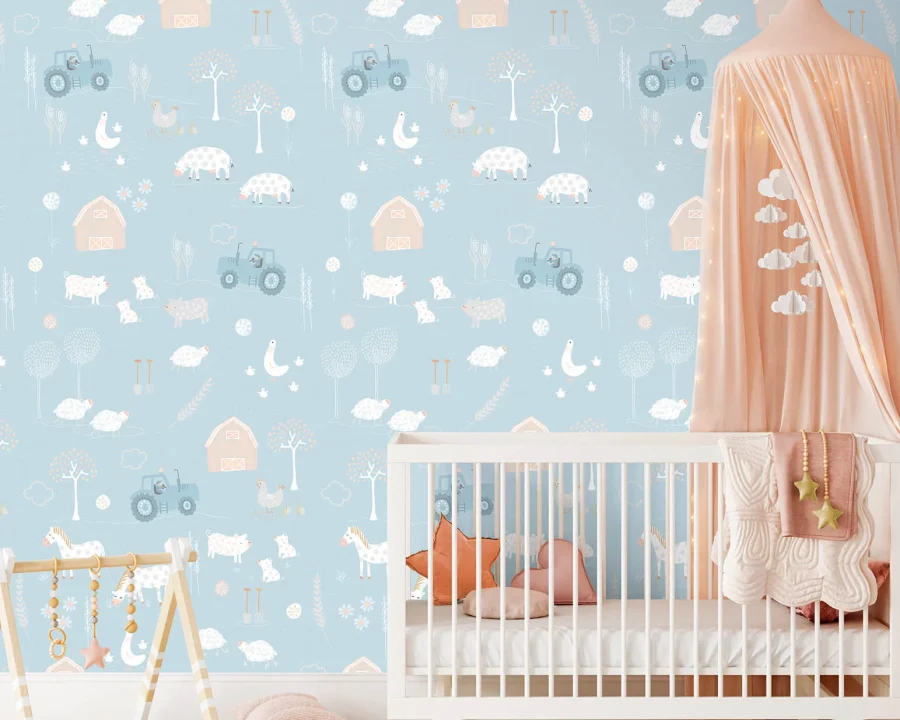 Kinderbehang het platte beeld per rol INK7839
