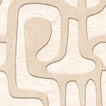 Das Muster flach dargestellt: ein cremefarbenes Labyrinthrelief aus abgerundeten Linien