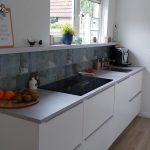 Spatwand met print - Industrieel Tegels