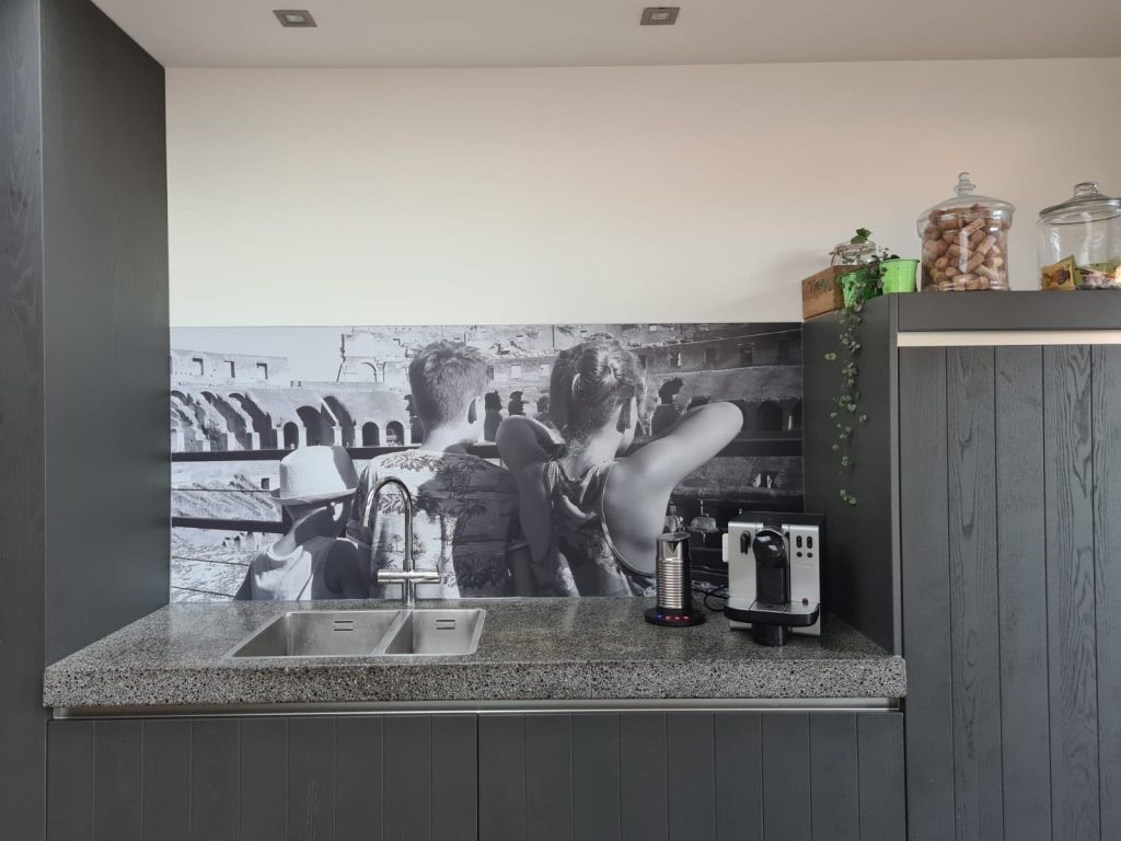 Keuken achterwand met eigen foto