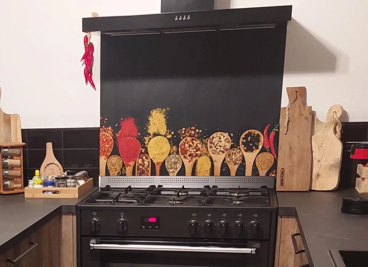 Keukenwand - Kleurige kruiden
