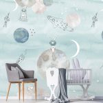 Kinderbehang Too The Mooon, Blue