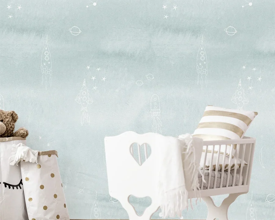 Kinderbehang Stars, Blue