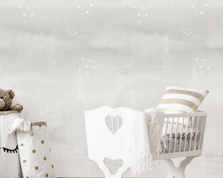Kinderbehang Stars, Gray