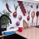 Spatwand met print - spices and Herbs