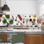 Spatwand met print - spices and Herbs