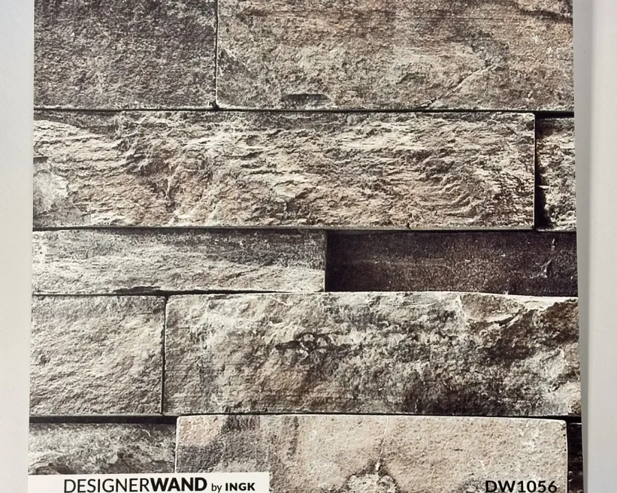 Staaltje 20x20 cm van 3D Stenen Grijs spatwand DW1056 met leisteenlook in grijs en antraciet