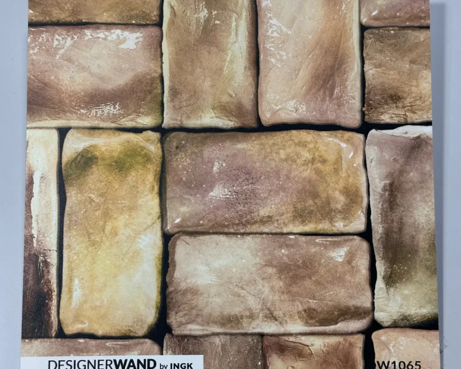 Staaltje 20x20 cm van Bloktegel Goudbruin spatwand DW1065 in zand, oker en goudbrons