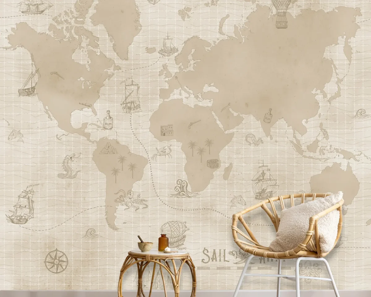 Sam & Luca - Pirate’s Map beige