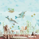 Sam & Luca - Splashing Dolphins blue