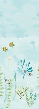 Sam & Luca - Splashing Dolphins Coral uni blue