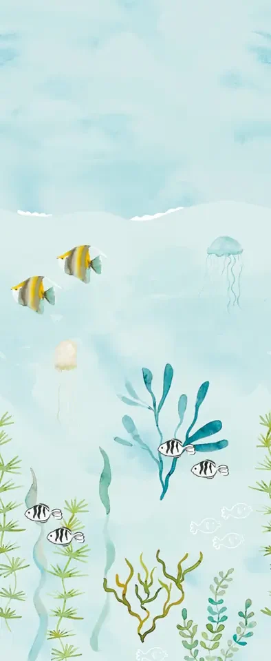 Sam & Luca - Splashing Dolphins Coral uni blue