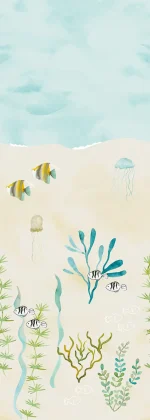 Sam & Luca - Splashing Dolphins Coral uni beige