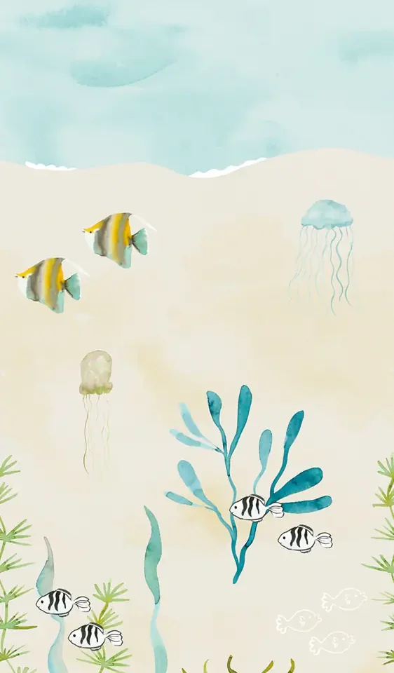 Sam & Luca - Splashing Dolphins Coral uni beige