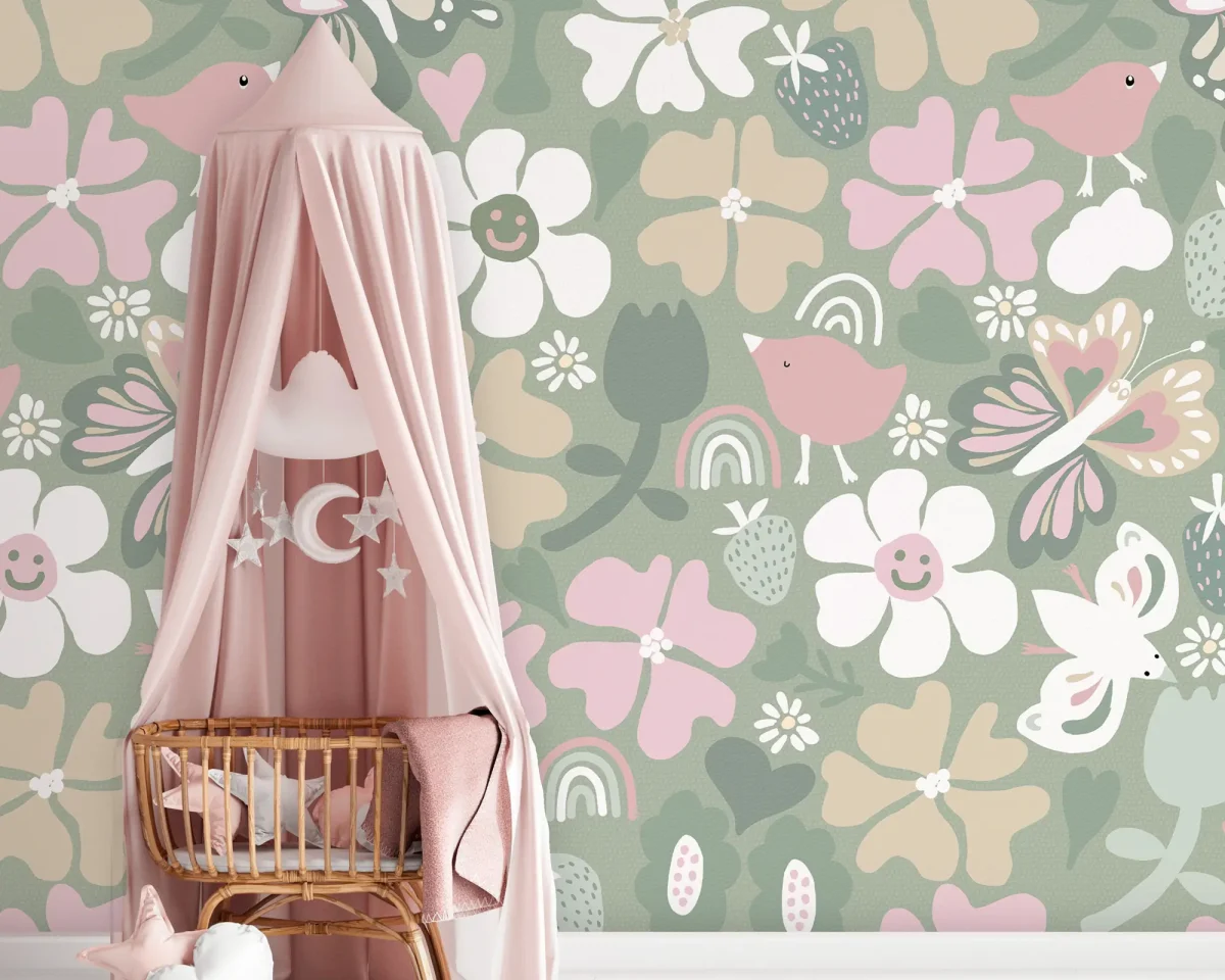 Sam & Luca - Boho Flower Garden soft green