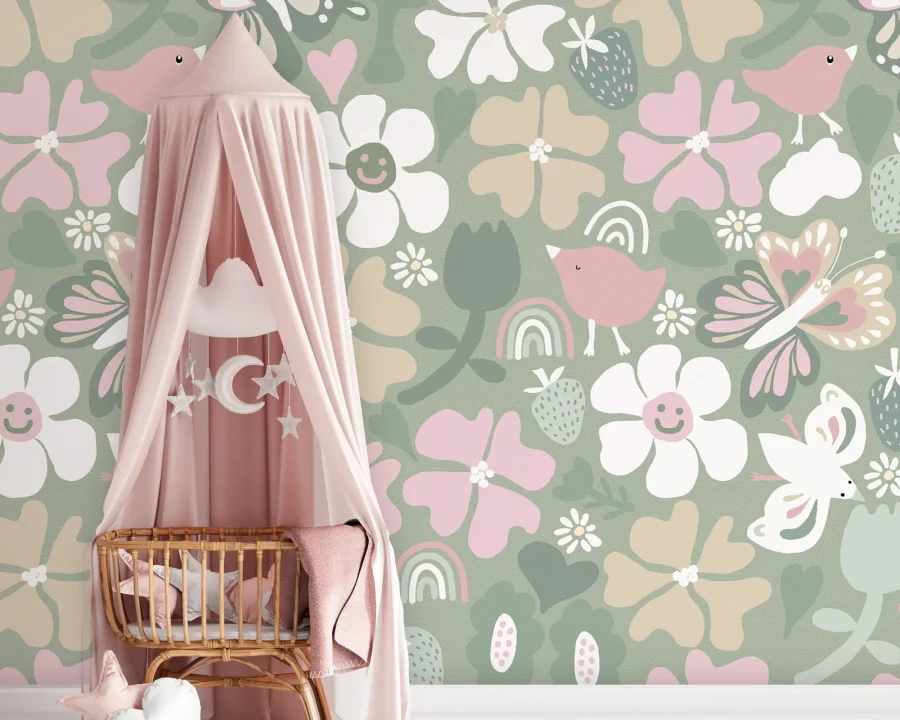 Sam & Luca - Boho Flower Garden soft green
