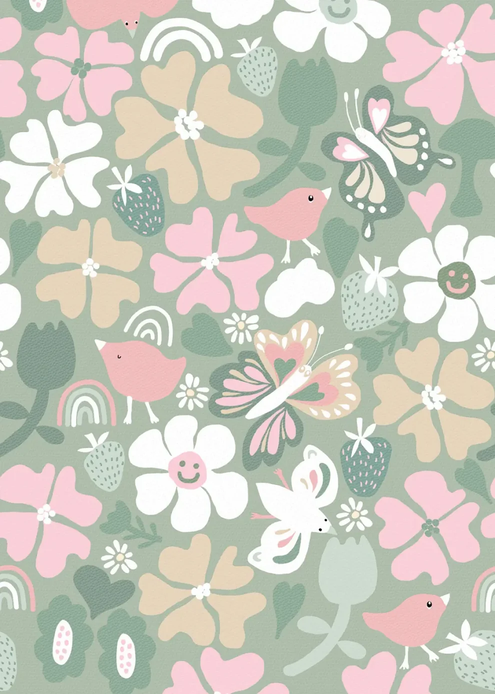 Sam & Luca - Boho Flower Garden soft green