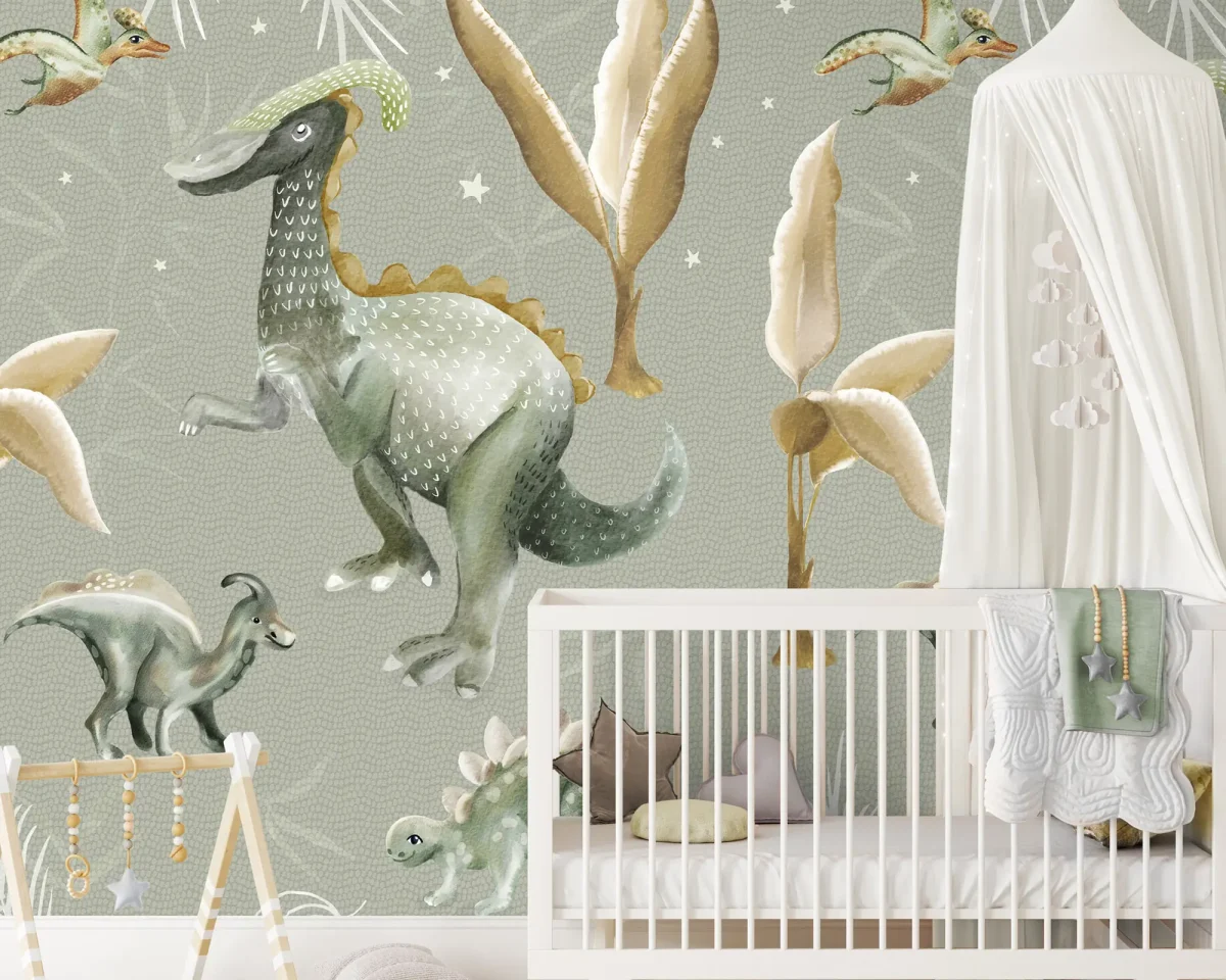 Sam & Luca - Dino nights celadon green